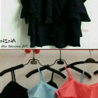Jual Fashion Wanita Atasan Tank Top Twiscone Rumbai Ukuran L Navy Peach Top Murah