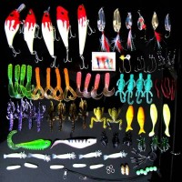 1 set umpan pancing fishing lure bait 100 buah dan kotak organizernya