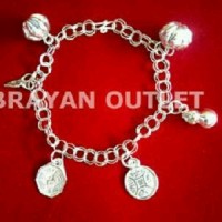Gelang Kaki Kerincing Perak Anak Bayi model Pakkua