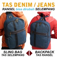 Jual Tas JEANS/DENIM Ransel/Selempang Laptop/Tablet/IPAD Pria Wanita Unisex Murah