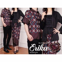 Jual BAJU COUPLE / BAJU PASANGAN / BATIK MUSLIM / BATIK COUPLE ERIKA MAROON Murah