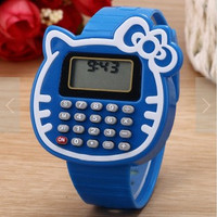 Jual Jam Tangan Anak Hello kitty kalkulator jtr 897 blue Murah