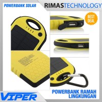 Jual PROMO ! Viper Solar Waterproof Power Bank 5000mAh Powerbank Matahari Murah