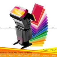 Filter Diffuser Flash Gel 12 Colour Plastik Flash Nikon Yongnuo Canon