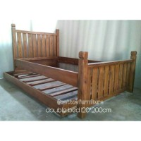 ranjang dipan susun laci 120*200cm jati tua
