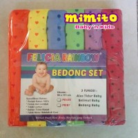 Jual Kain Bedong Bayi Felicia Bedong Set Rainbow Polkadot Murah