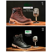 Sepatu Boot Safety Pria Kulit Asli Crocodile Lobster