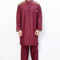 Jual Setelan Muslim Gamis Pria Cordova Maroon AL-ISRA Murah