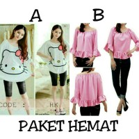 Jual PAKET HEMAT - Batwing blouse big size blus jumbo high quality Murah