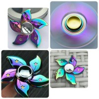 Jual Fidget Spinner Bunga Rose Rainbow Stainless IMPORT Murah