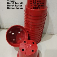 Jual Pot Bunga Plastik Merah / Pot Plastik / Pot Tanaman Hias 12 cm Murah