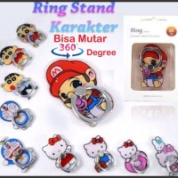 Jual iRing Stand Holder Karakter Cartoon Hello Kitty Sinchan Doraemon Ring Murah