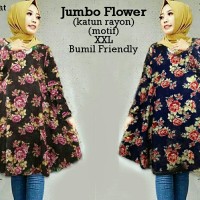 Jual tunik blouse muslim jumbo flower Murah