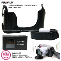 Jual FujiFilm XA-2 Leather Camera Case Black Original + Strap for X-A2 X-A3 Murah