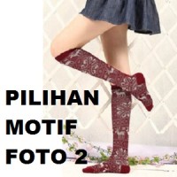 Jual KAOS KAKI OVERKNEE SOCKS MOTIF SNOWFLAKE DEER WINTER PATTERN Murah