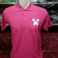 grosir t shirt minecraft kaos oblong polo shirt minecraft ungu