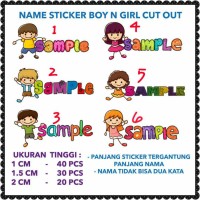 Jual STIKER LABEL NAMA TAHAN AIR/ STICKER LABEL WATERPROOF CUTOUT KIDS Murah