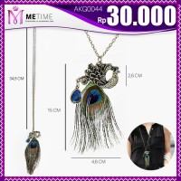 Jual Kalung Korea Vintage bulu asli & zircon (AKG0044) – by Me Time Murah
