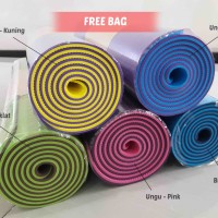 Jual Matras Yoga TPE Yogamat Double Layer | Yoga Mat Dua Sisi | Senam Gym Murah
