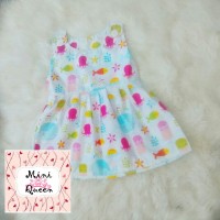 Jual Dress Katun Anak Overall Seaworld White Lucu Cerah Adem Murah Murah