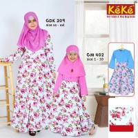 Baju Muslim Keke GDK 209 Gamis Syari Couple Ibu Anak Katun Jepang
