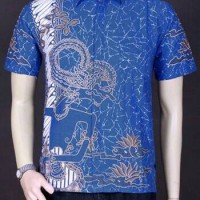 Jual Baju Batik,Batik Pria, Kemeja Batik Motif Wayang 710 Murah