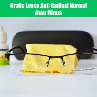 Jual KACAMATA MINUS KOREA PORCHE DESAIGN GRATIS LENSA ANTI RADIASI NORMAL Murah
