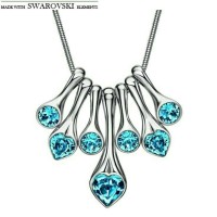 Jual Kalung Liontin Swarovsky Element Crystal Charm Long Necklace Geometric Murah
