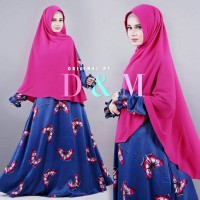 Set Gamis Syari maxmara butterfly Dress Hijab Murah Grosir khimar kupu