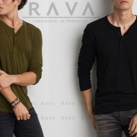 Jual kaos henley lengan panjang pria Murah