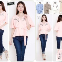 Jual Kimono Flower Sling Blouse / Blouse Murah / Bordir Bunga Murah