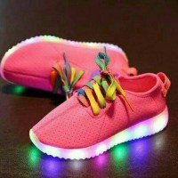 Jual Sepatu LED yeezy tali pink Murah