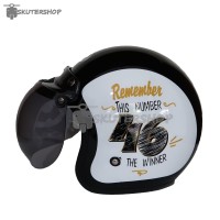 Helm Bogo JPN Retro Remember Number 46 List Orange Black Glossy