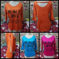 Jual Atasan Lengan Panjang Peace Love Zumba untuk Zumba/senam Murah