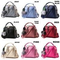 Jual Best Seller!!Tas Fashion Korea Free Pon-Pon/Tas Selempang Wanita Impor Murah