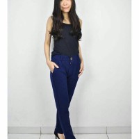 Celana Panjang Wanita Bahan Stretch Free Belt Model Korea