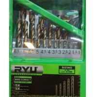 Jual tekiro ryu mata bor set hss cobalt 1 - 10mm drill bit set 19pcs Murah