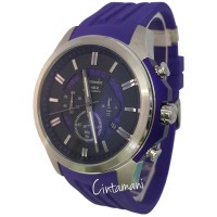 Alexandre Christie 142967 Chronograph Tali Karet Jam TanganPria Silver