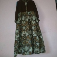 gamis batik kombinasi katun