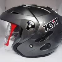 Helm KYT Forever Half Face Double Visor Grey Gunmet Metal Solid
