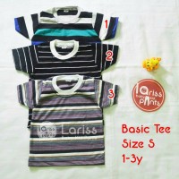 Jual kaos anak basic tee salur sz S 1-3th Murah