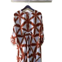 Jual Shibori Dress Midi Kaftan Coklat Murah