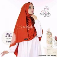 Jual Pashmina Cantik Terbaru Nuhijab Semi Instant Merah bata Murah