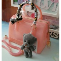 Tas Tangan Wanita Branded Furla Tabung Jelly Warna Baby Pink Peach