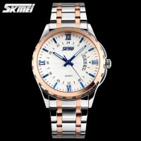 Jual Jam Tangan Analog Pria Rantai Citizen SKMEI Escape Putih Emas Original Murah