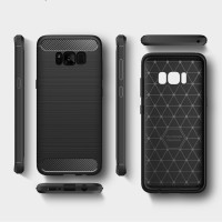 Samsung Galaxy S8 Plus TPU Thin Softgel Case Carbon Brush casing cover