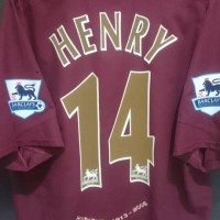 Jual Jersey Arsenal Maroon 2005 2006 05 / 06 Retro Nameset Henry Murah