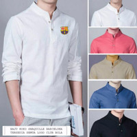 Baju KOKO SHAQUILLE Putih Barcelona Muslim Pria GROSIR DISKON GROSIR D