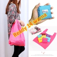 Jual Tas Belanja Lipat Warna-warni Polos / Folding shopping bag Murah