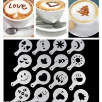 Jual 16set Cetakan Kopi Coffee Printing Cappuccino Latte Mold Murah
